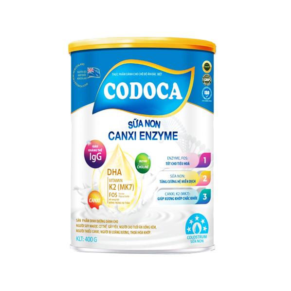 Thực phẩm dành cho chế độ ăn đặc biệt Codoca Sữa non Canxi Enzyme 400g