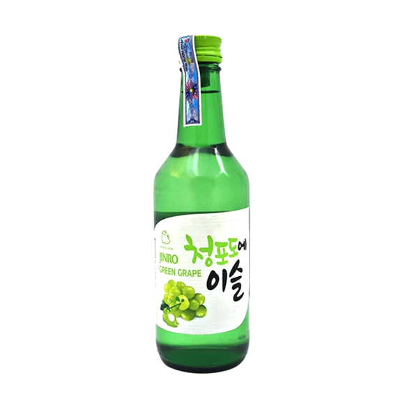 Rượu Jinro Green Grape Soju 13% ( 1 hộp =20 chai, 1 chai=360ml, Xuất xứ Hàn Quốc)