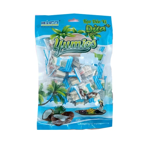 [KEO-00946] HW Kẹo dẻo vị dừa Yumios (300g x 30 túi/ thùng )