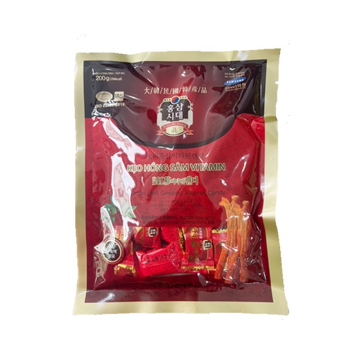 [KEO53016] Kẹo sâm đỏ cứng 200g (50 gói/thùng)